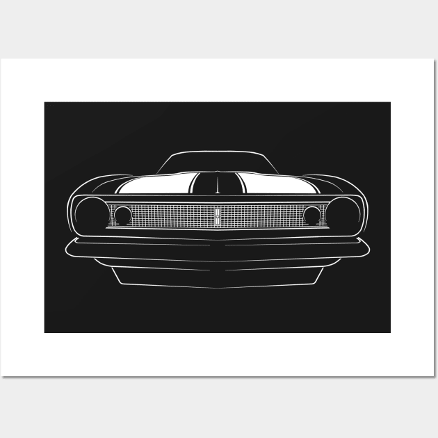 1967 Chevy Camaro - Front stencil, white Wall Art by mal_photography